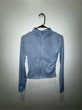 Women's Light Blue Full-Zip Athletic Jacket